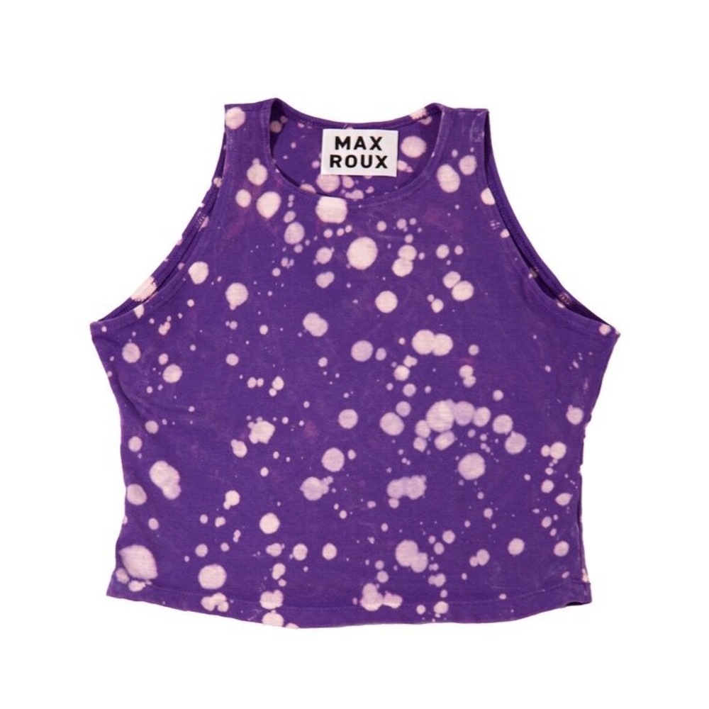 Max Roux Purple Splatter Crop Top